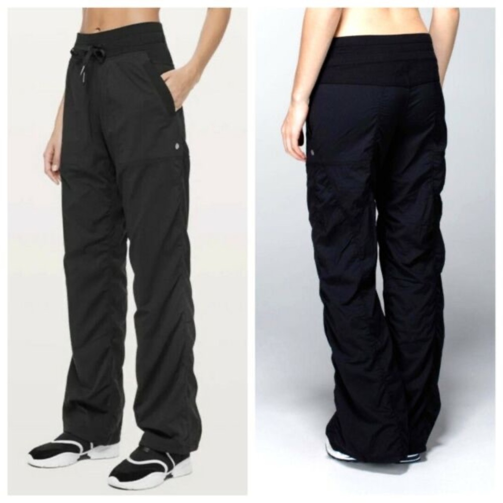 Lululemon Black Studio Dance Pants- Size 8 Reg, Unlined. Excellent Condition.
